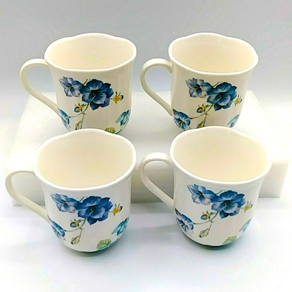 Lenox Other - 🪺HP! 4 Butterfly Meadow Mugs by Lenox. Blue Violet-like Flower